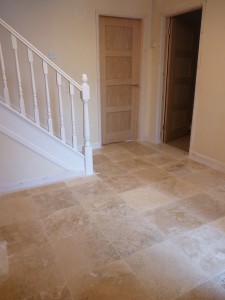 Downstairs hallway after tiling
